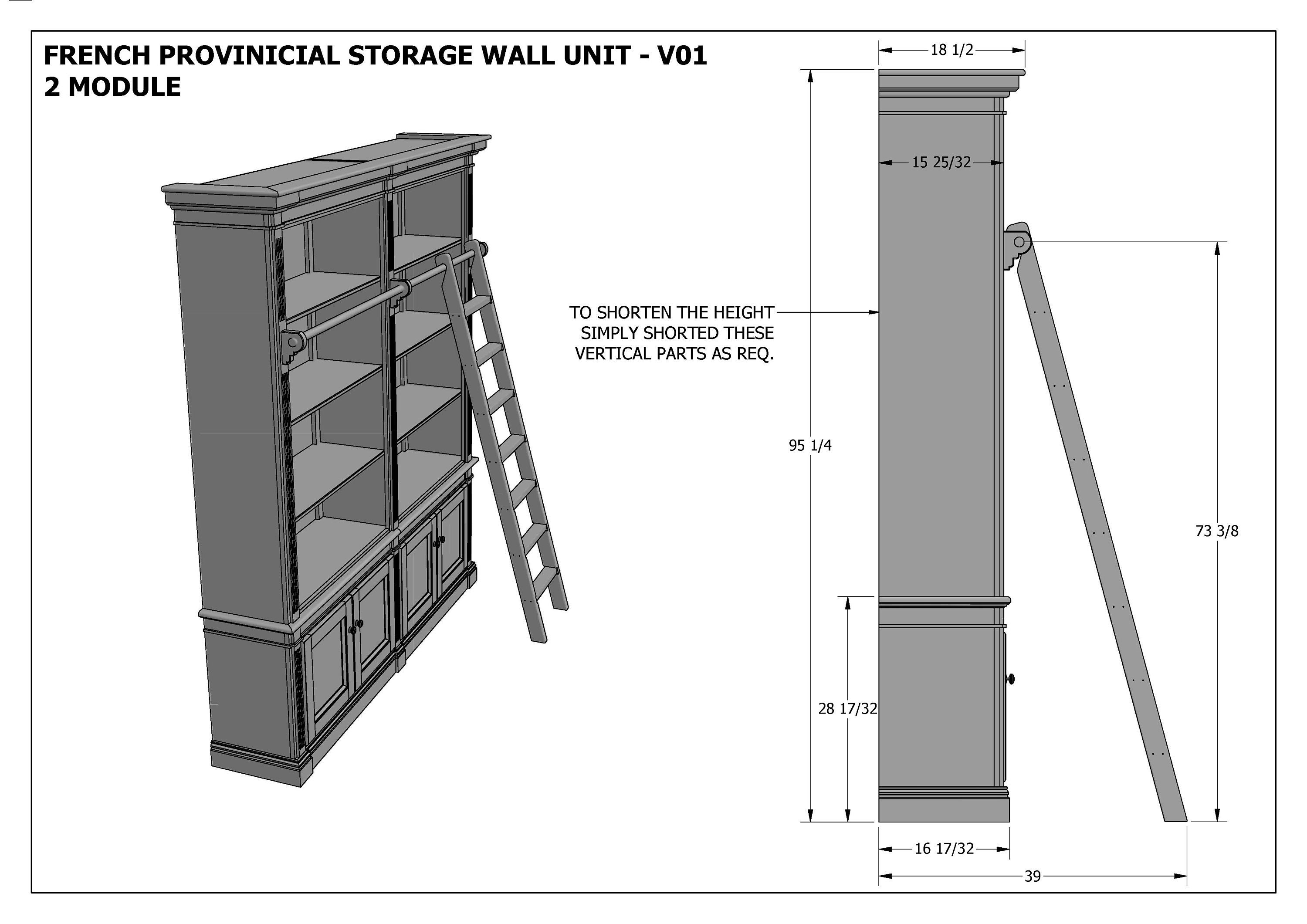 French Provincial Wall Storage Unit 2 Module - Make Your Own & SAVE ...