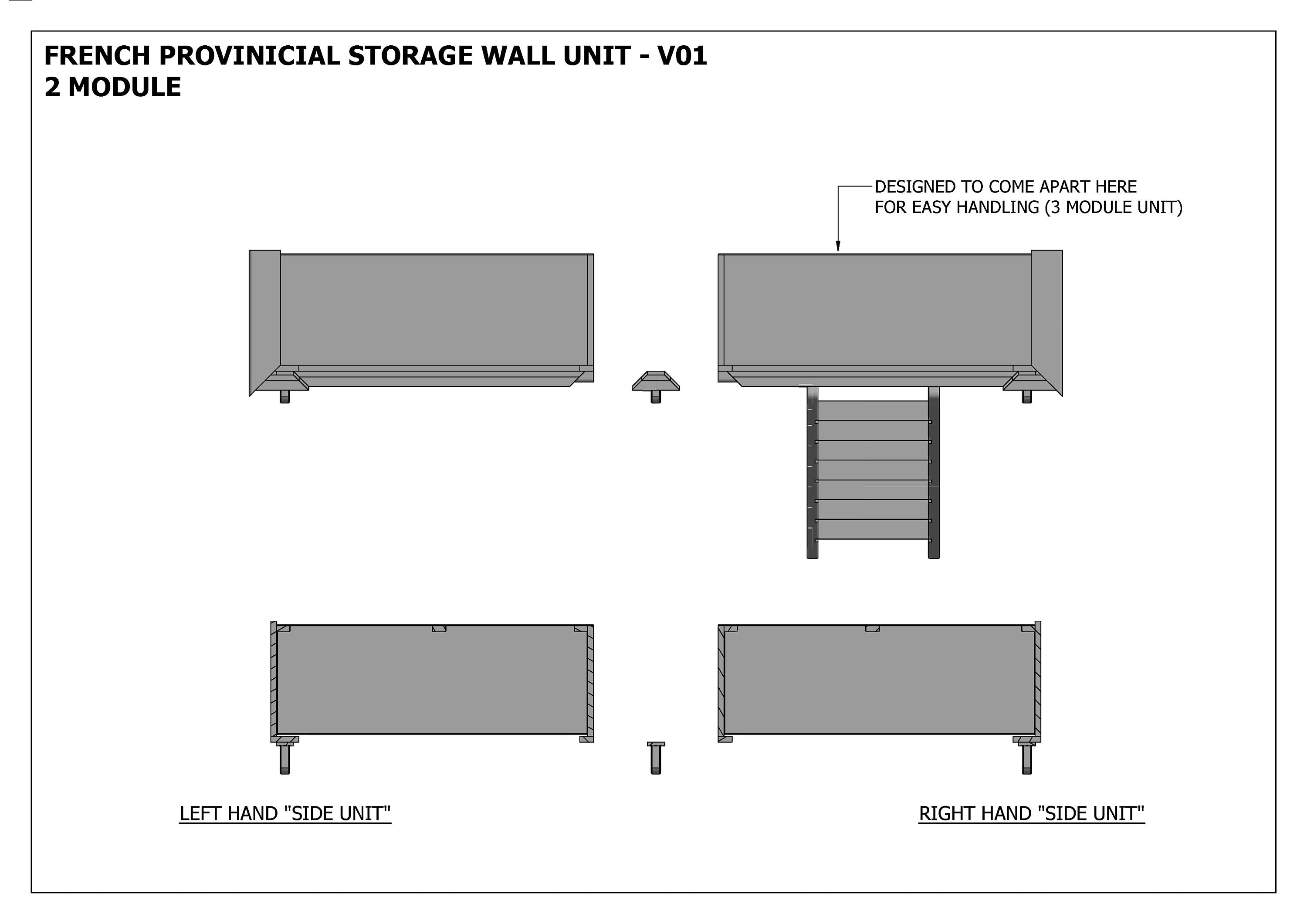 French Provincial Wall Storage Unit 2 Module - Make Your Own & SAVE ...
