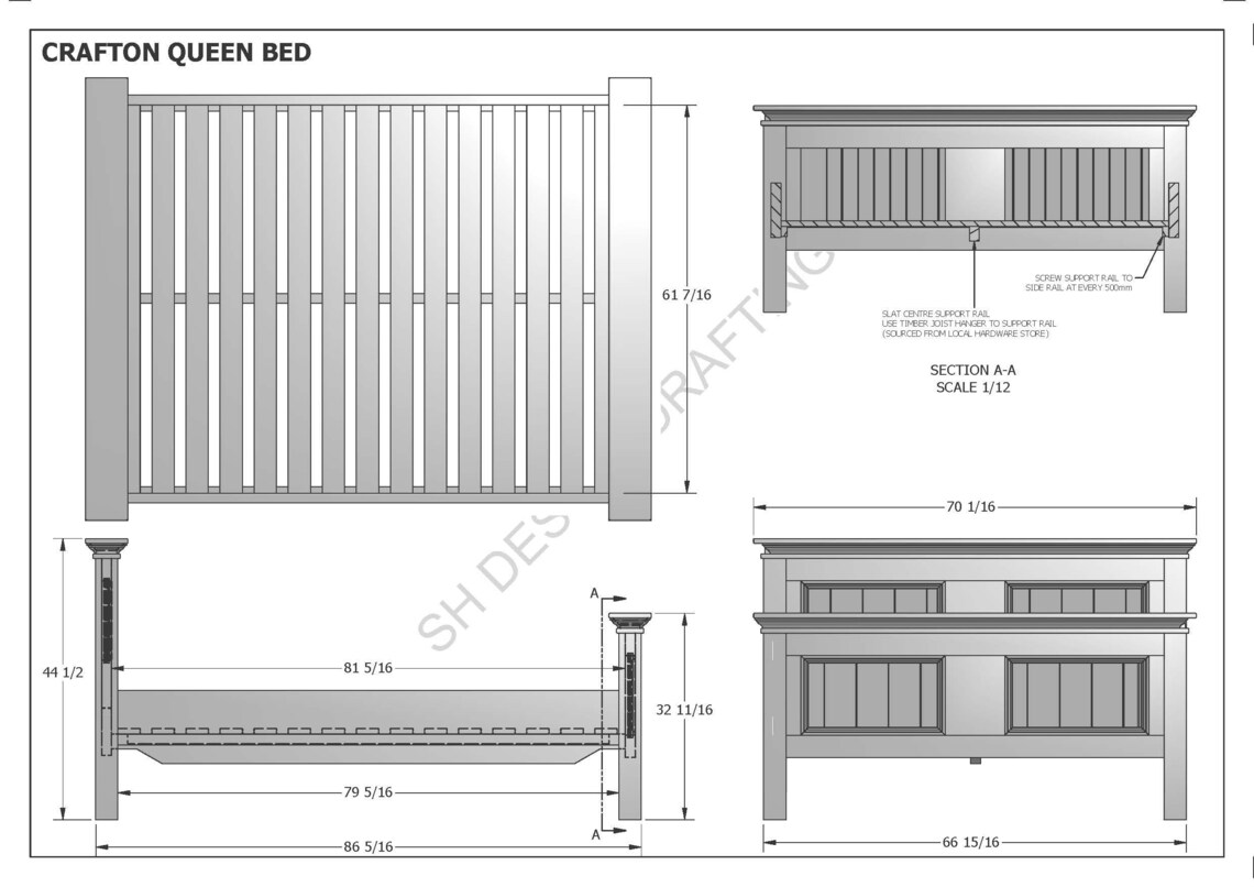 DIY King Size Bed Free Plans - Shanty 2 Chic