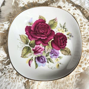 Vintage Porcelain Trinket Dish Weatherby Hanley England Royal Falcon Ware Ring Pin Dish