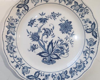 Plato llano vintage Nikko Ironstone Transferware "Blue Bonnet" 4270 Harmony House