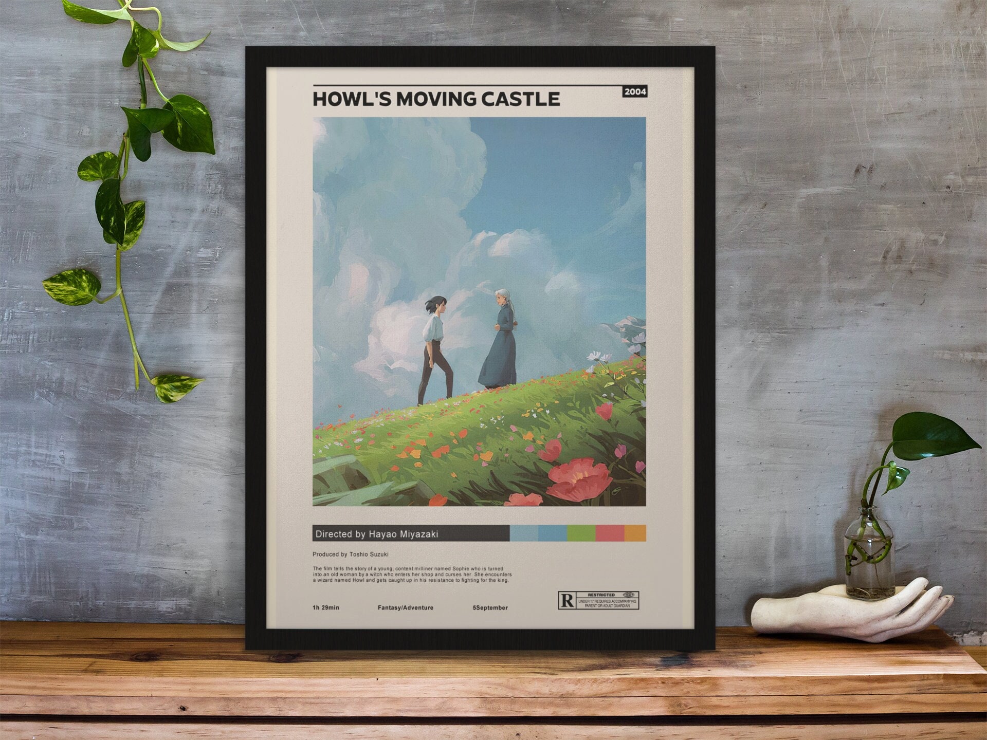 Howls Moving Castle and Sheep, Ghibli Landscape Poster by Hans  Butterblumenhaus - Pixels