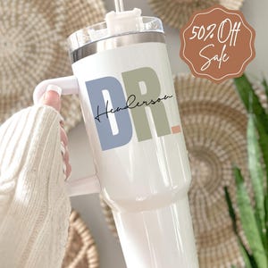 Personalized Doctor Tumbler, 40oz MD Cup - Custom Gift for Medical School Graduate, PhD - New Doctor Gift, Custom Doctor Mug, 40 Ounce