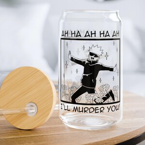 Anime Glass Tumbler, Jujutsu Kaisen, Anime Coffee Cup, Gift for Anime Lovers, Jujutsu Kaisen, Satoru Gojo, jjk Merch, Gift for Anime Fan
