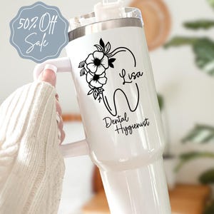 Dental Hygienist and Assistant Tumbler • 40oz & 20oz Custom Cup • Funny Dental Gift for Her • Tooth Office Coffee Cups • Dentist Team Gift