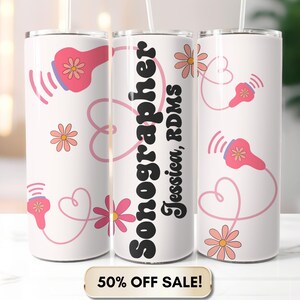 Sonographer Skinny Tumbler, Gift for Sonographer, 20oz Sonographer Travel Cup, Sonography Gifts, Sonographer Tumbler with Straw, Sonographer