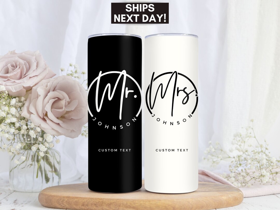 Personalized Mrs and Mr Tumbler, Matching Bride and Groom Gifts Newly ...