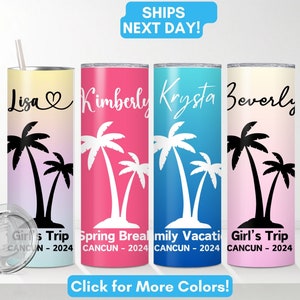 Family Vacation Tumbler Gift, Custom Group Tumblers Girls Trip Gifts Bachelorette Trip Personalized Birthday Trip Tumblers Beach Vacation