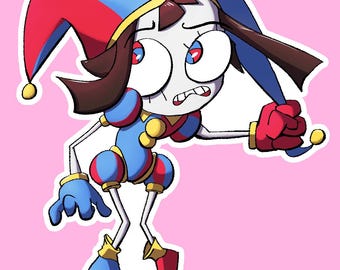 Pomni the Clown Sticker - The Digital Circus Fanart