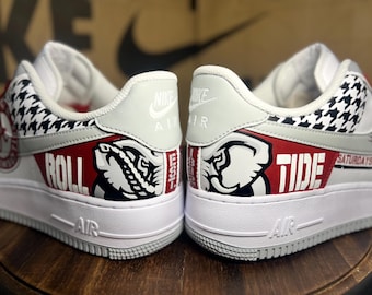 Custom Crimson Tide Football Nike Air Force 1s