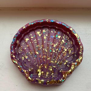 Seashell Trinket Dish | assorted glitter l choice color | fun, whimsical, cute, witchy, beachy accessories