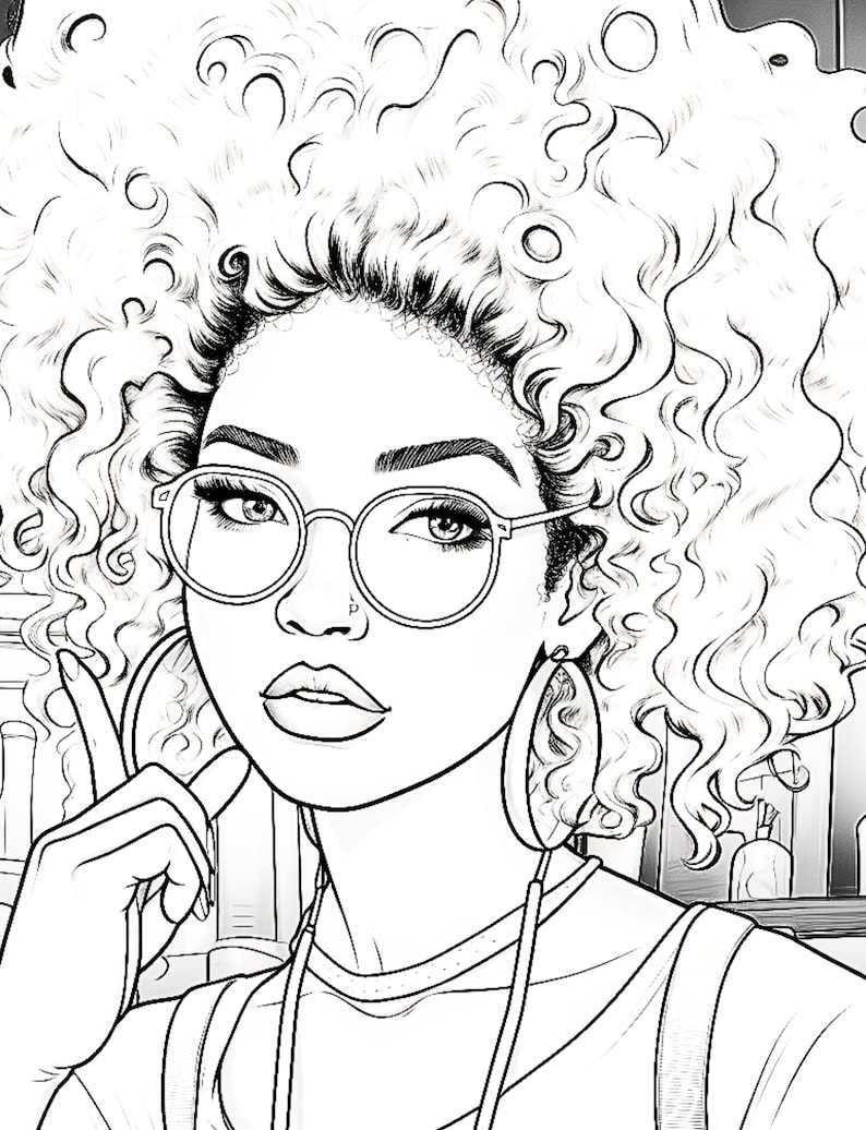 Black Girls Coloring Book PDF32 Pages Etsy