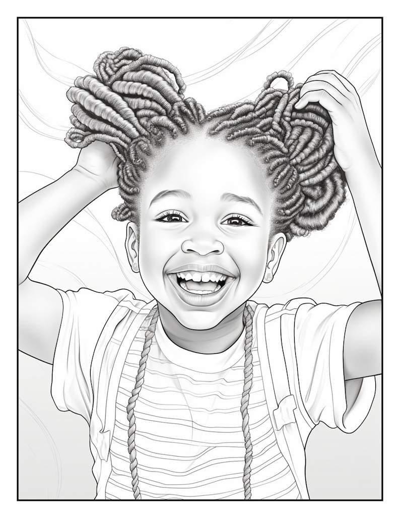 Black Kids Coloring Book Boys and Girls Coloring Pages 82 Pages - Etsy