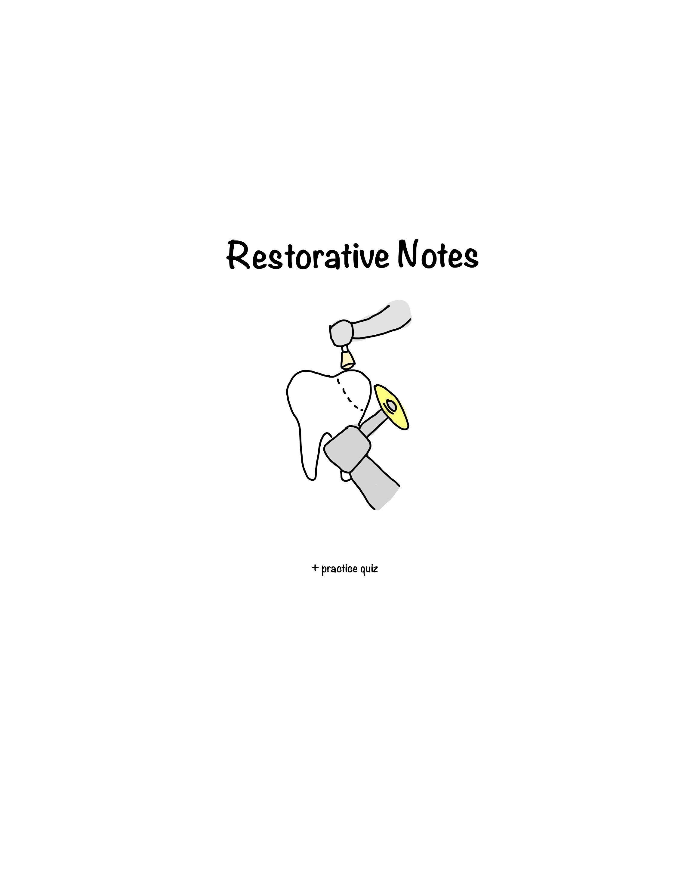 Restorative Notes Dental Hygiene Etsy