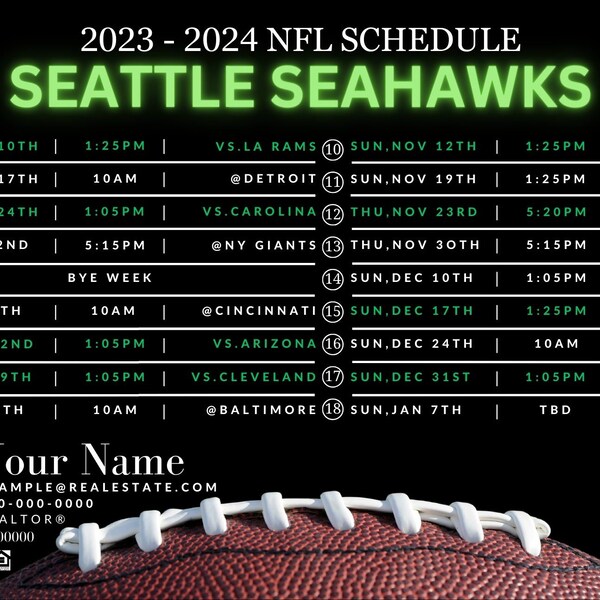 2023 2024 Nfl Schedule Etsy