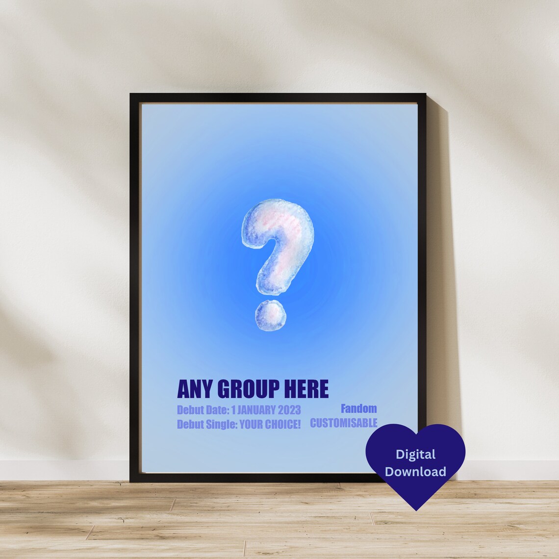 Custom Kpop Minimalistic Lightstick Digital Poster, Aesthetic Custom ...