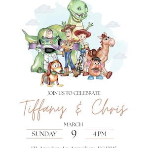 It's a boy story- boy baby shower toy story invitation