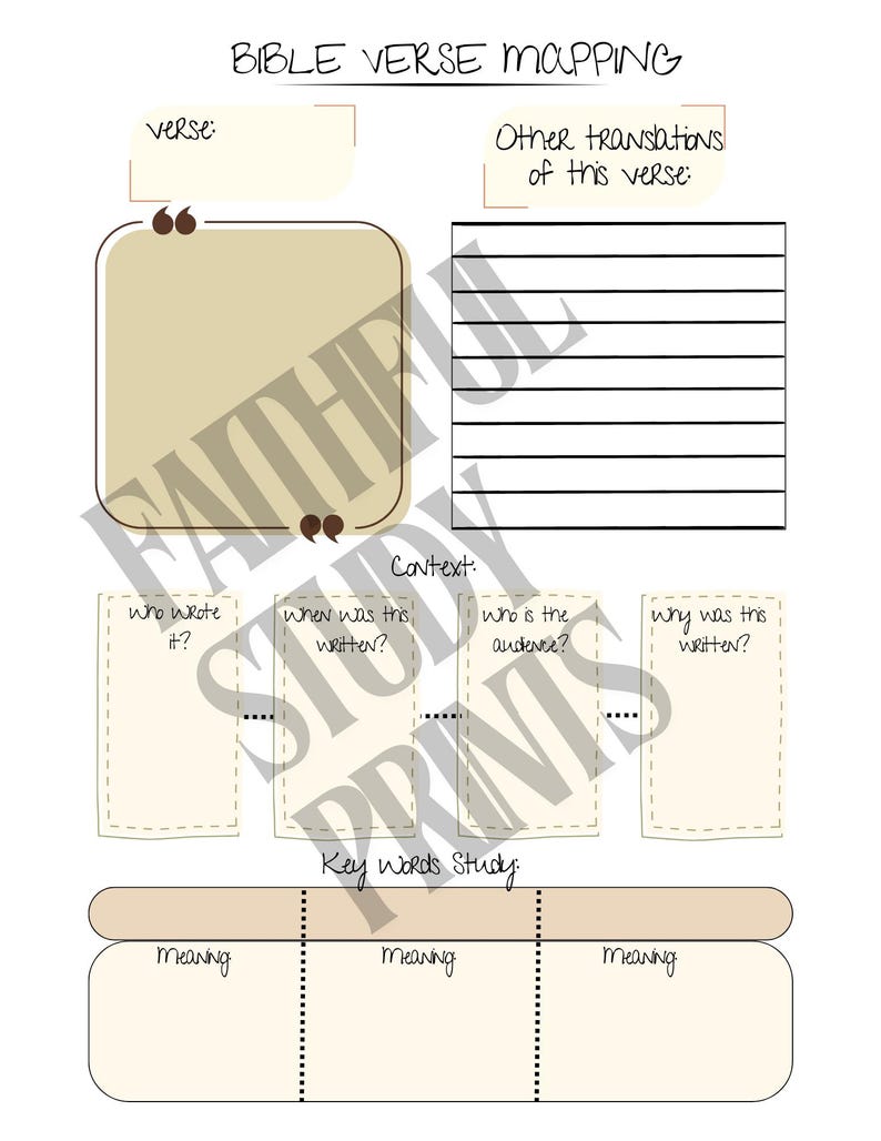 Bible Verse Mapping Printable | Scripture Study Guide | Bible Study ...
