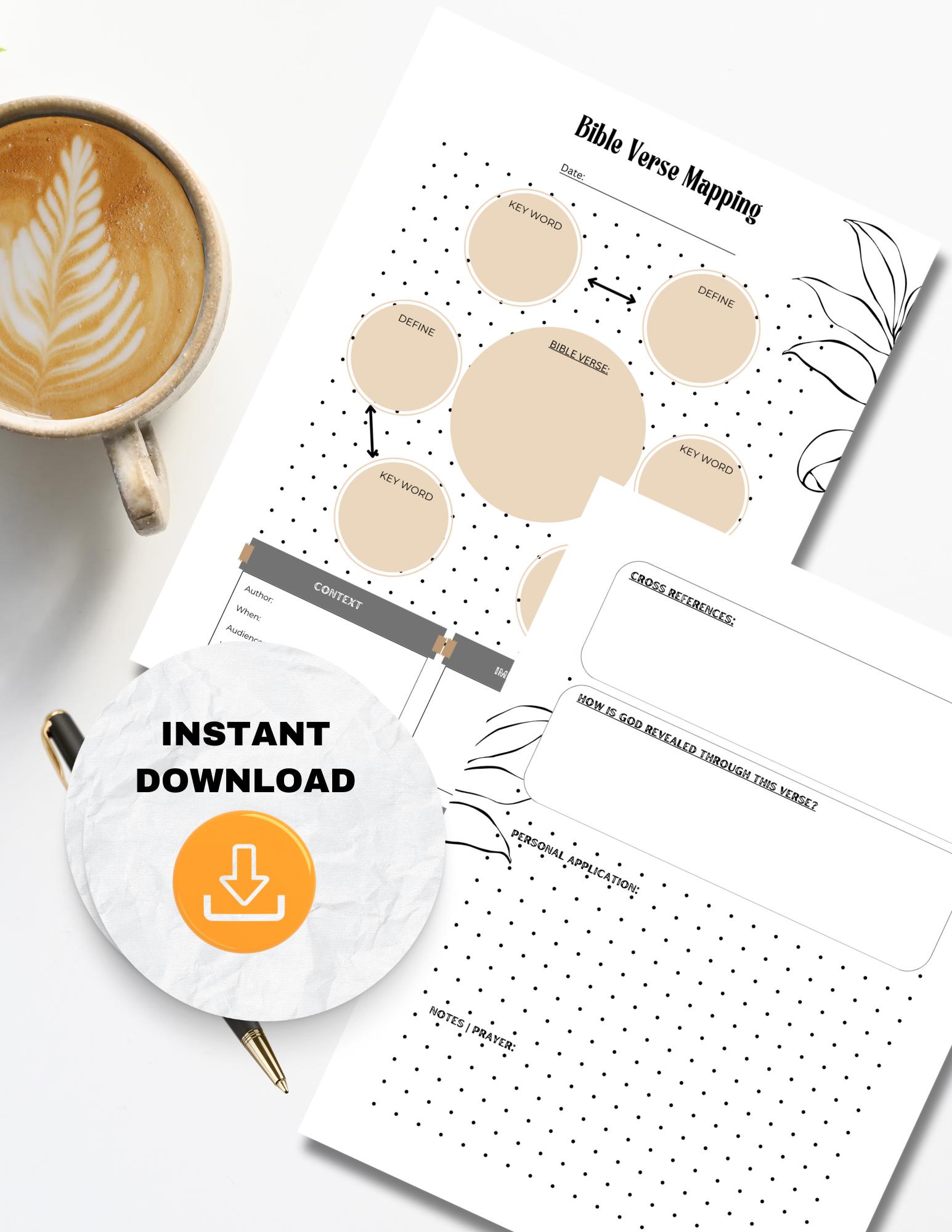 Bible Verse Mapping Printable | Scripture Study Guide | Bible Study ...