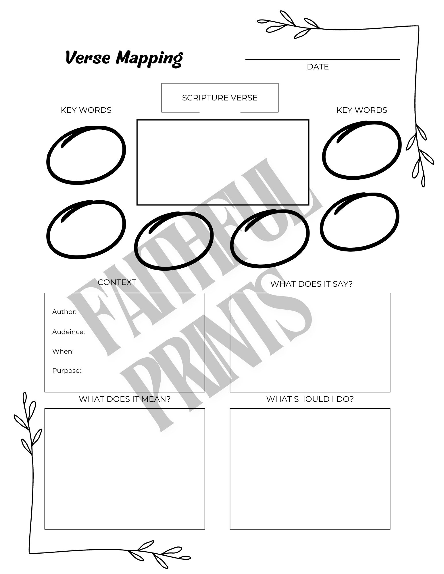 Bible Verse Mapping Printable | Scripture Study Guide | Bible Study ...