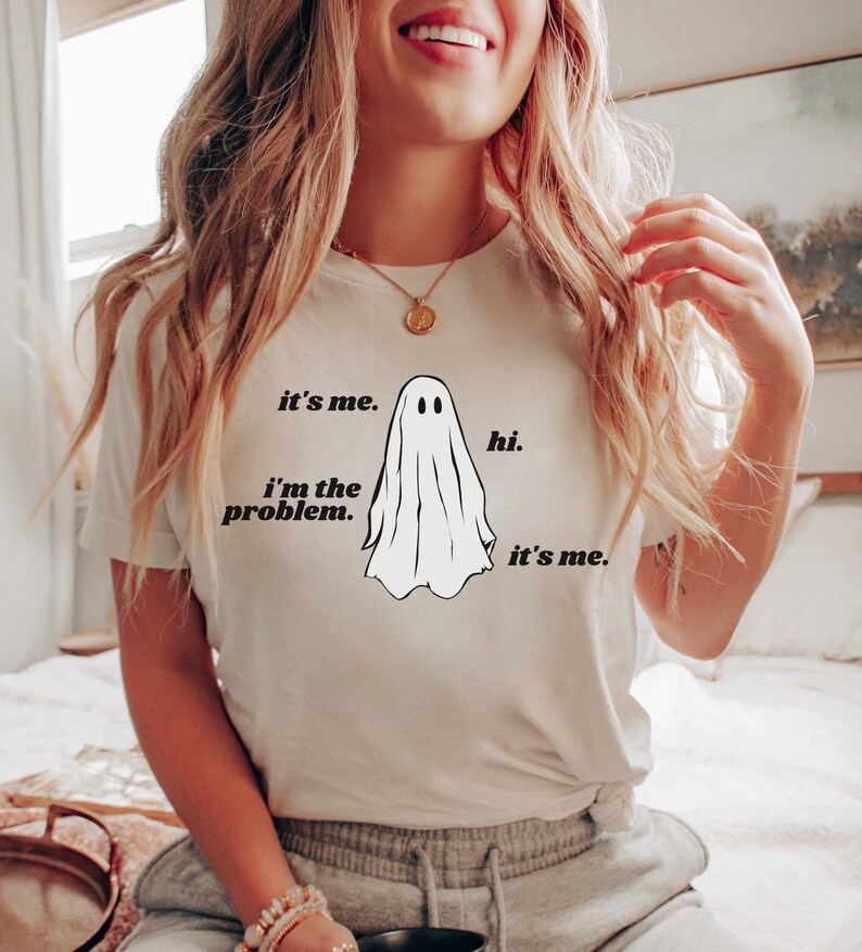 Halloween Ghost Shirt Women Halloween Tshirt Funny Ghost TShirt Halloween T Shirt Gift I'm the Problem T-Shirt Ghosted Tee Its Me Hi Shirt