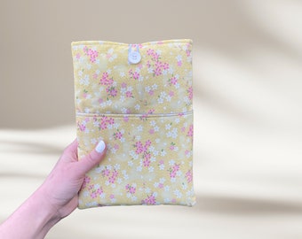Yellow Floral Book and Kindle Sleeve