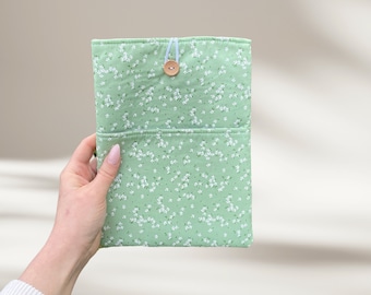 Green Floral Book and Kindle Sleeve
