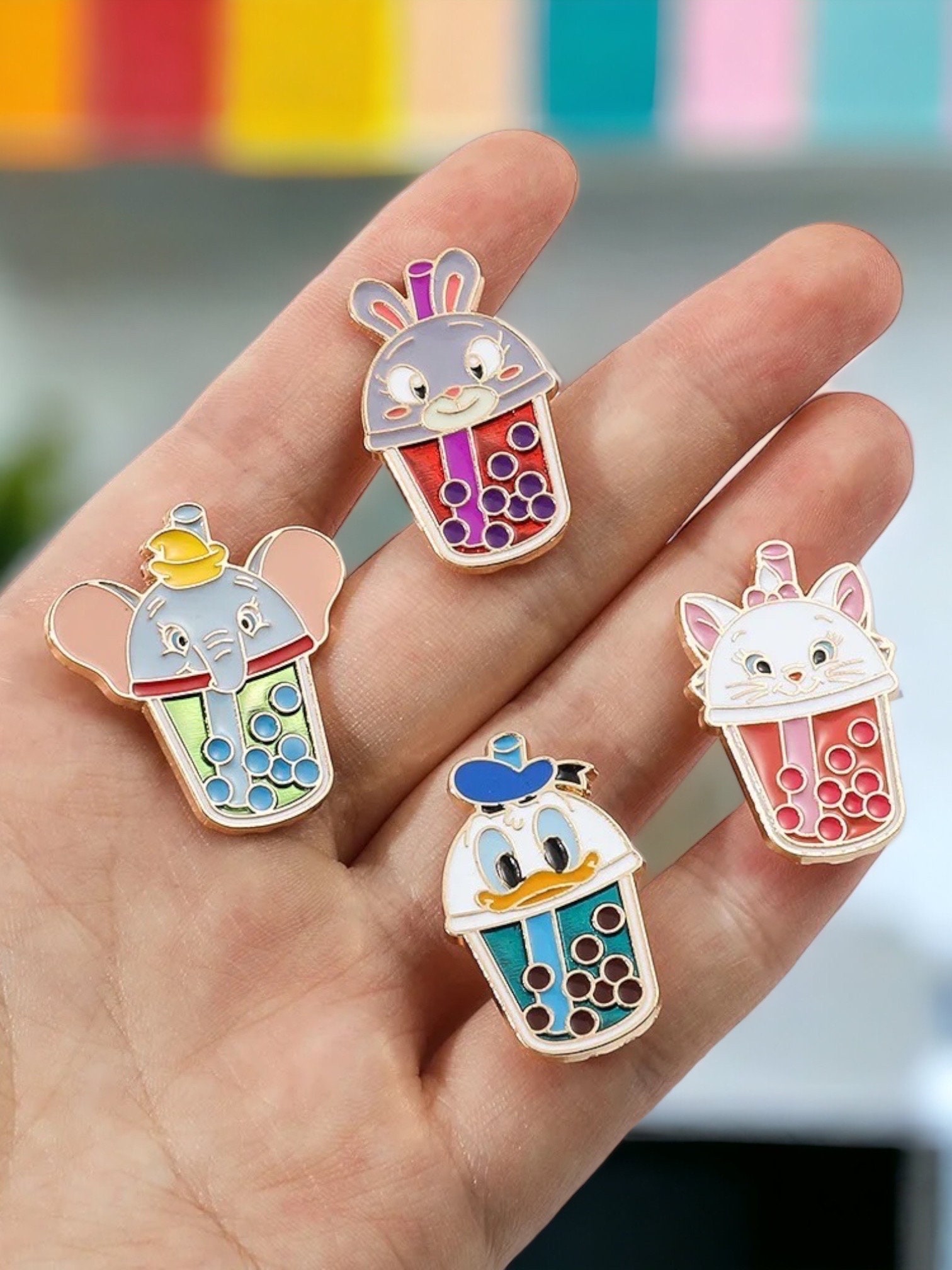 Disney Inspired Boba Tea Pin, Milk Tea Pin, Bubble Tea Pin - Elephant ...