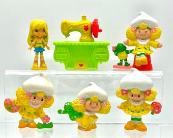 Figurka z PVC w stylu vintage z lat 80. Strawberry Shortcake – cytrynowo-bezowa frappe