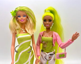 Ubranka dla lalki Barbie Truskawkowe Ciastko w Kolorze Limonkowym z Szyfonu – Wybierz Sam