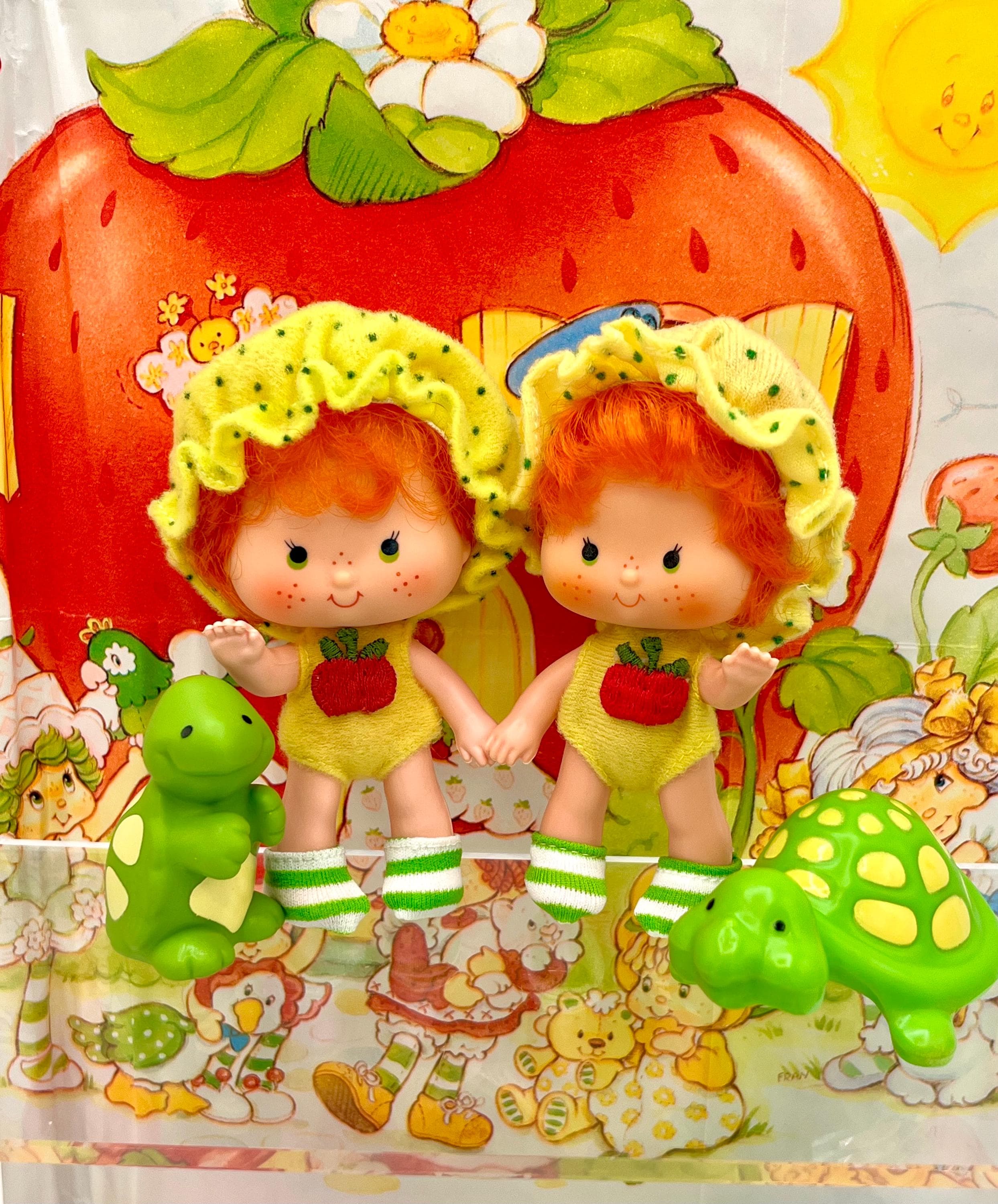 らむリンゴ:オールドキリム チャル チプル 1940年頃 303×95㎝ Vintage Apple Dumplin' Doll With Tea Time Turtle Pet - 1979 Kenner
