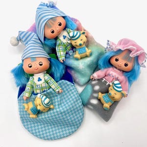 Your Choice~Vintage 1980s Strawberry Shortcake Sweet Sleeper Blueberry Muffin Doll Cheesecake Mouse Pet Dreamy Moon Baby Sleeping Bag Cap