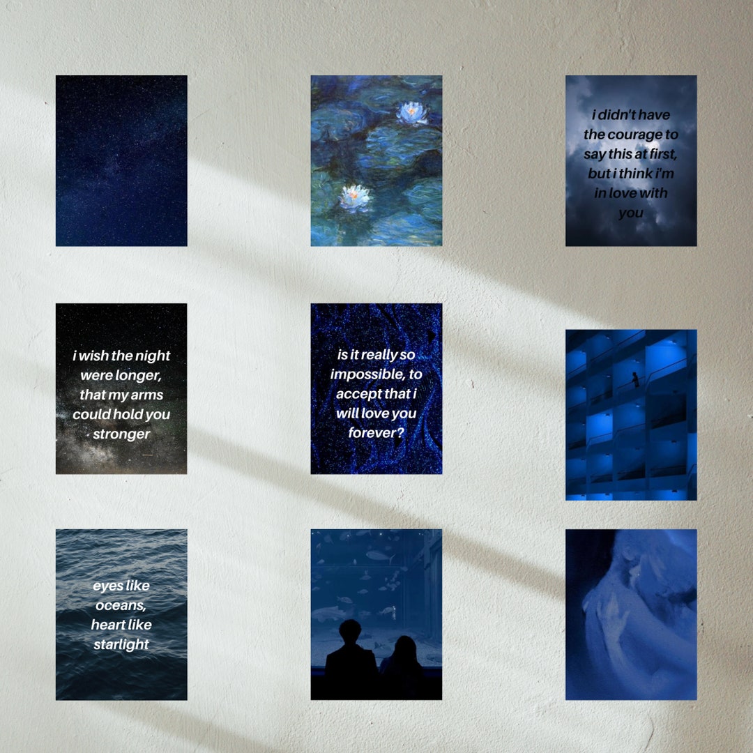 Printable Wall Collage Kit romantic Blue Etsy