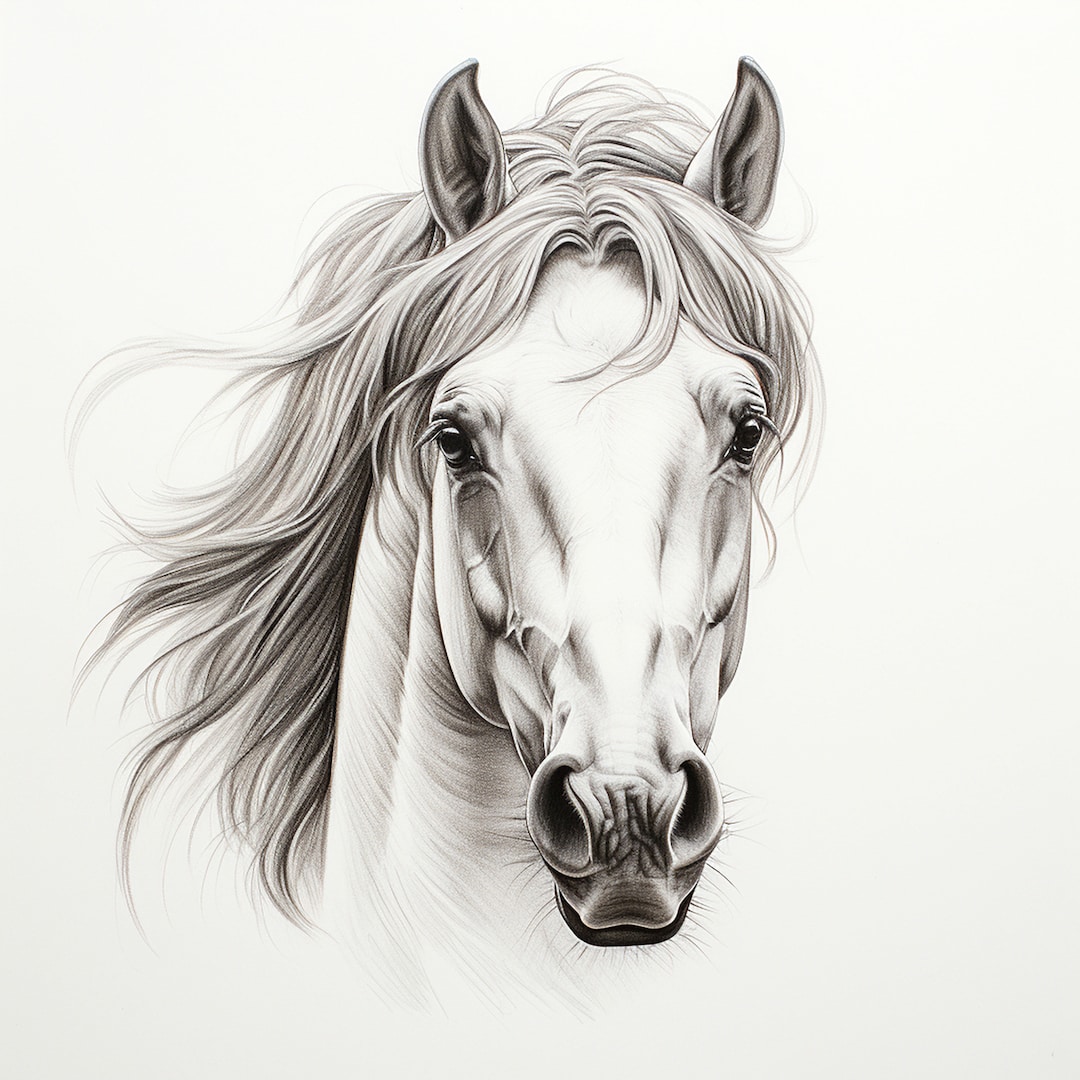Horse Clip Art, Printable Animal Illustration With Instant Download for