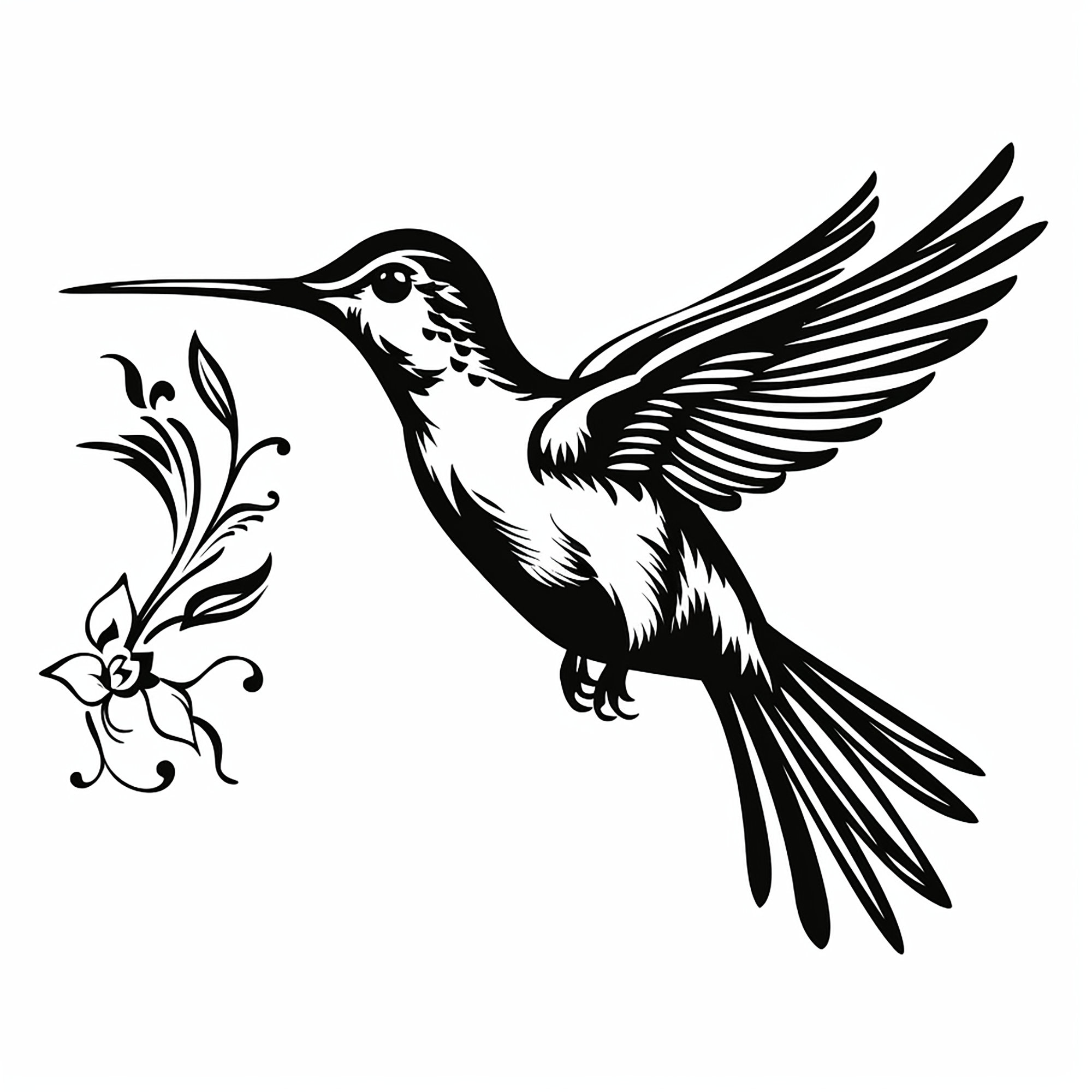 simple-hummingbird-and-flower-clip-art-printable-black-line-bird-and-flower-illustration-for-sticker-stencil-logo-tattoo-wall-decor-etsy