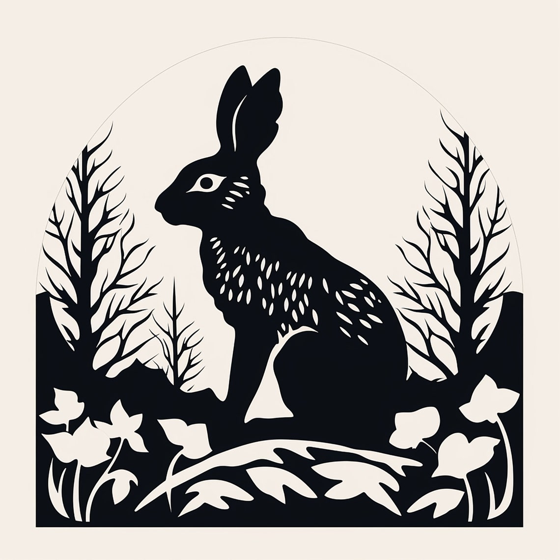 Hare Stencil: Wildlife Rabbit Clip Art for DIY Crafts (PNG, JPEG) - Etsy