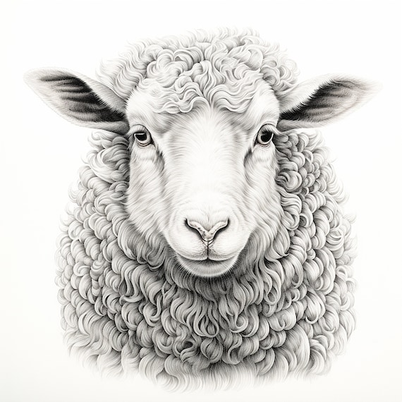 A staring sheep Stock Illustration by ©Grawuar #18027135
