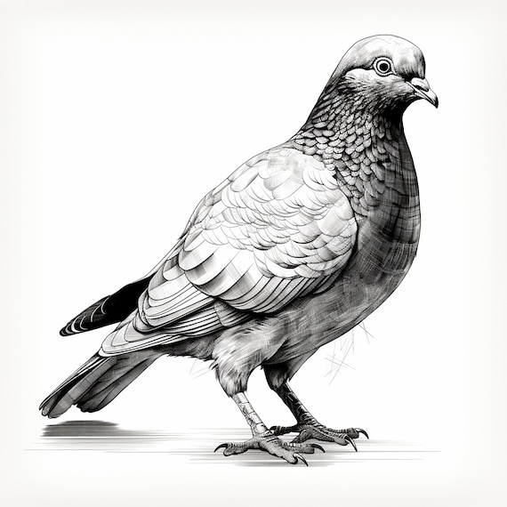 Pigeon Sketch Peace Set Black Dove Bird Stock Illustration - Download Image  Now - Animal, Animal Body Part, Animal Wildlife - iStock