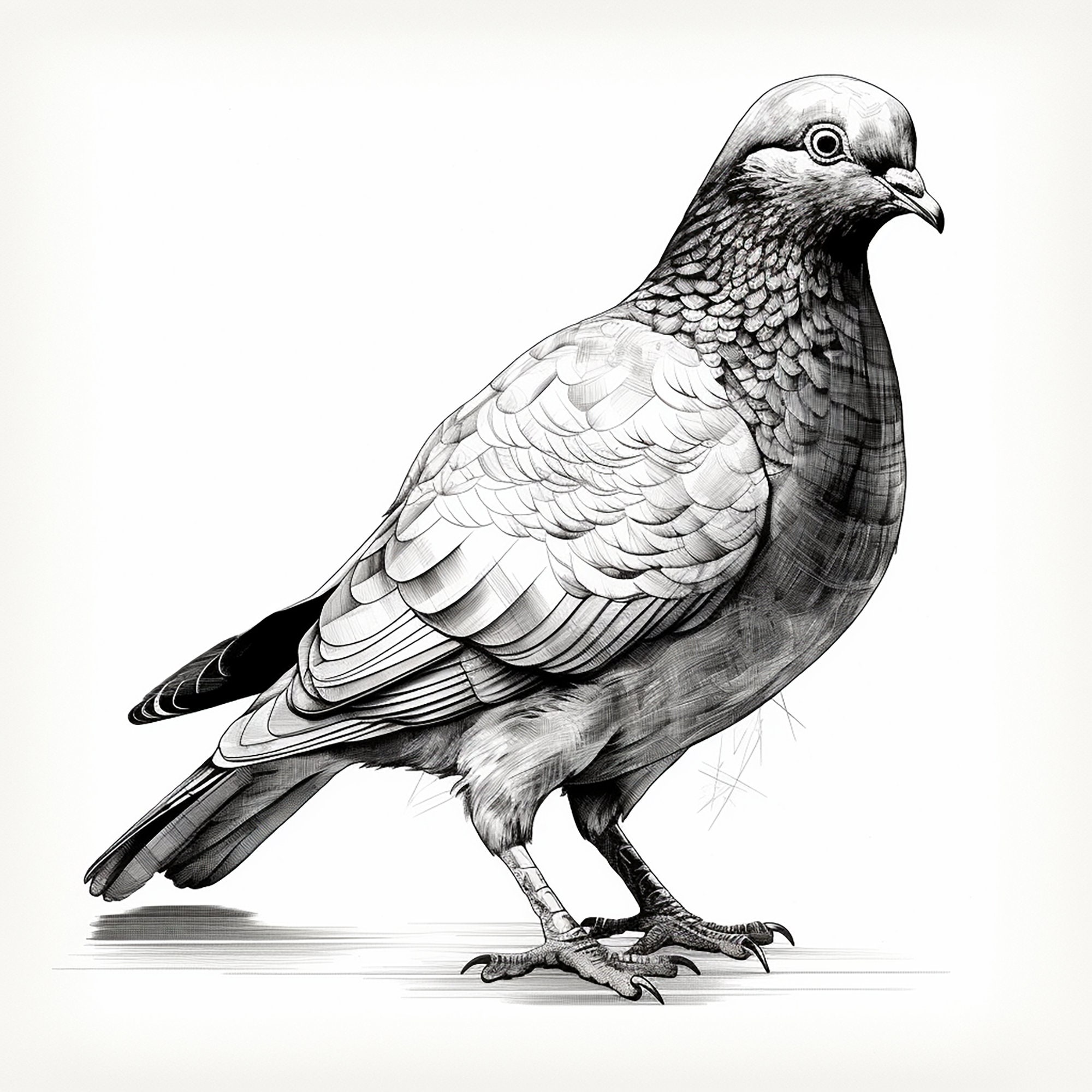 Pigeon Drawing by Yvonne Kennedy | Saatchi Art