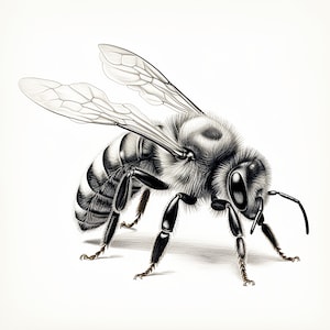 Realistic Bee Clip Art: Printable Wasp Decal (PNG, JPEG)