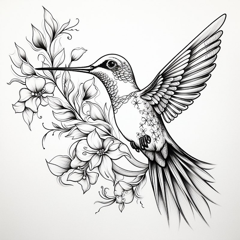 Hummingbird Tattoo - Etsy
