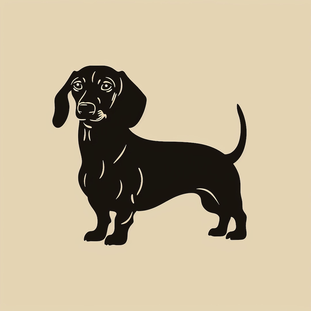 Dachshund Stencil Art: Printable Weiner Dog Portrait (digital Download ...