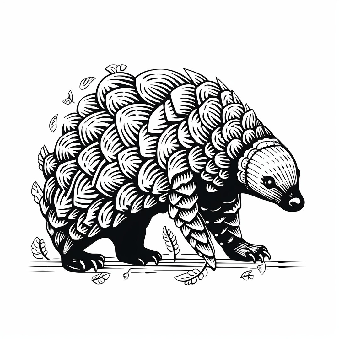 Pangolin Clip Art, Printable Wildlife Animal Decal for Sticker, Stencil ...