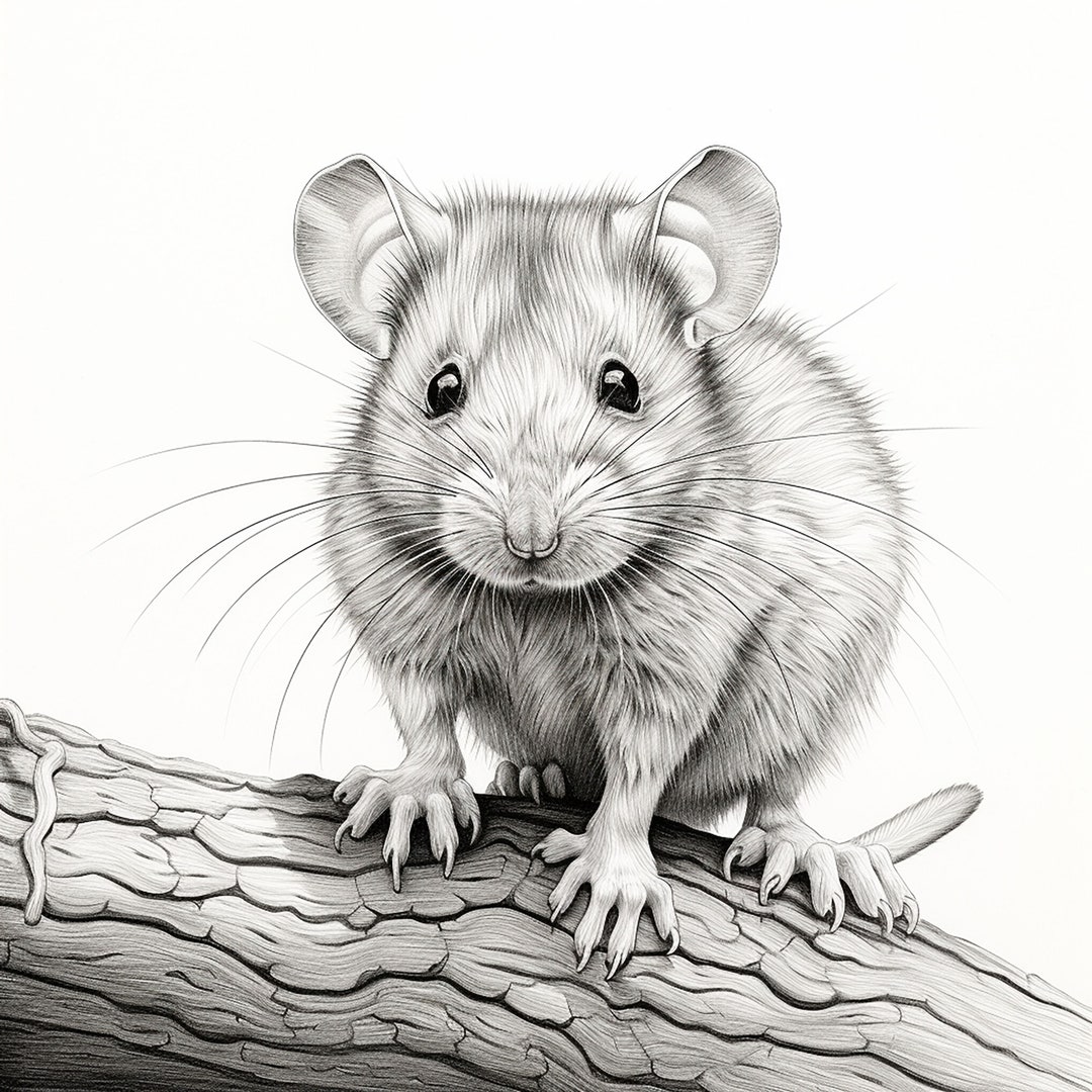 Mouse Clip Art, Printable Wildlife Animal Image for Sticker, Logo