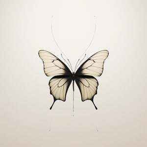 Minimalist Butterfly Clip Art: Printable Insect Illustration (PNG, JPEG)