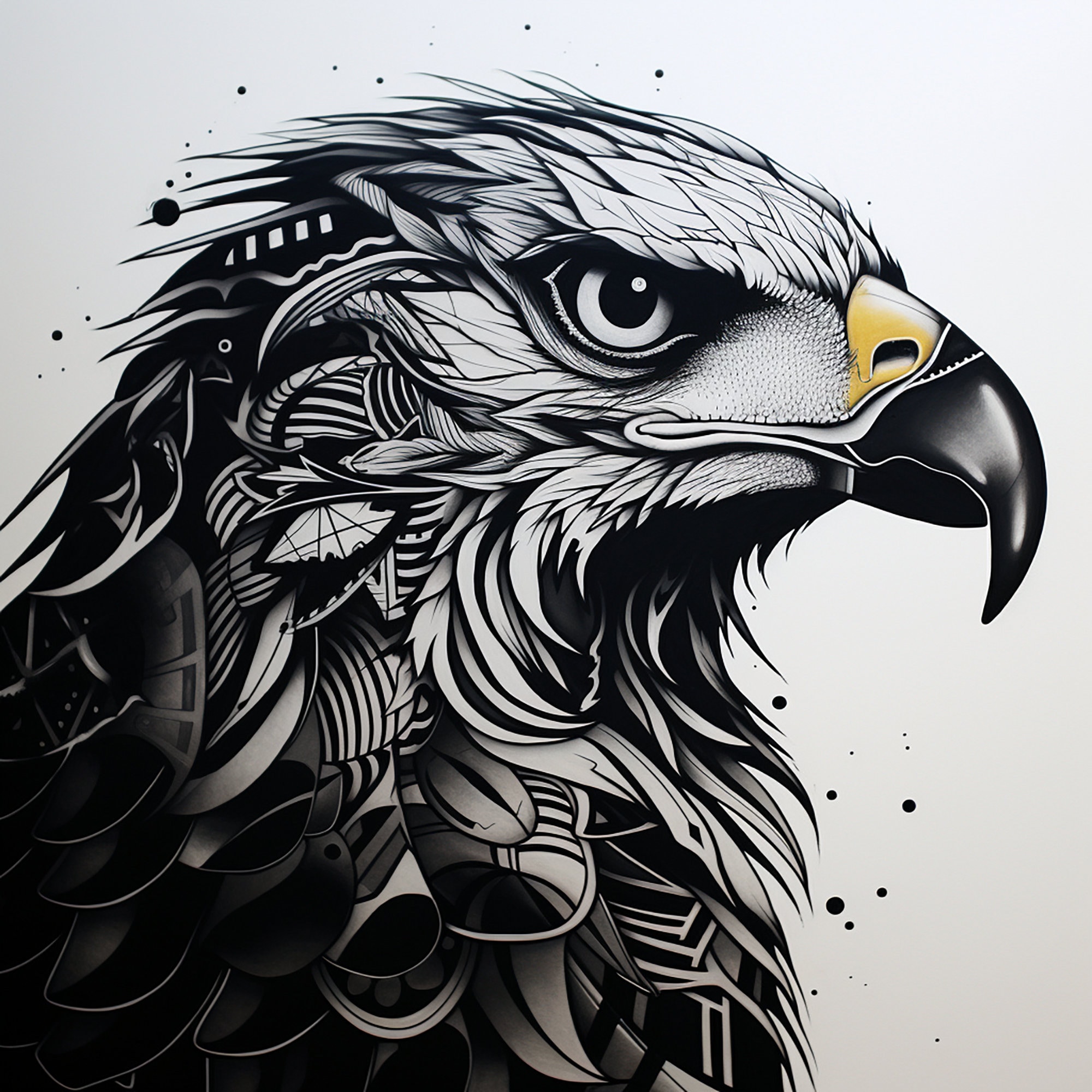 Hawk Abstract Hawk Black Line Art: Abstract Bird Image (PNG, JPEG) - Etsy
