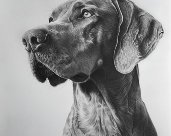 Weimaraner Fine Line Portrait: Printable Dog Art (Digital Download)