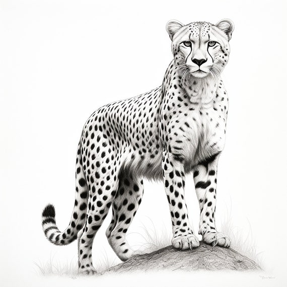 Drawing a realistic cheetah with charcoal pencils 😄 - YouTube