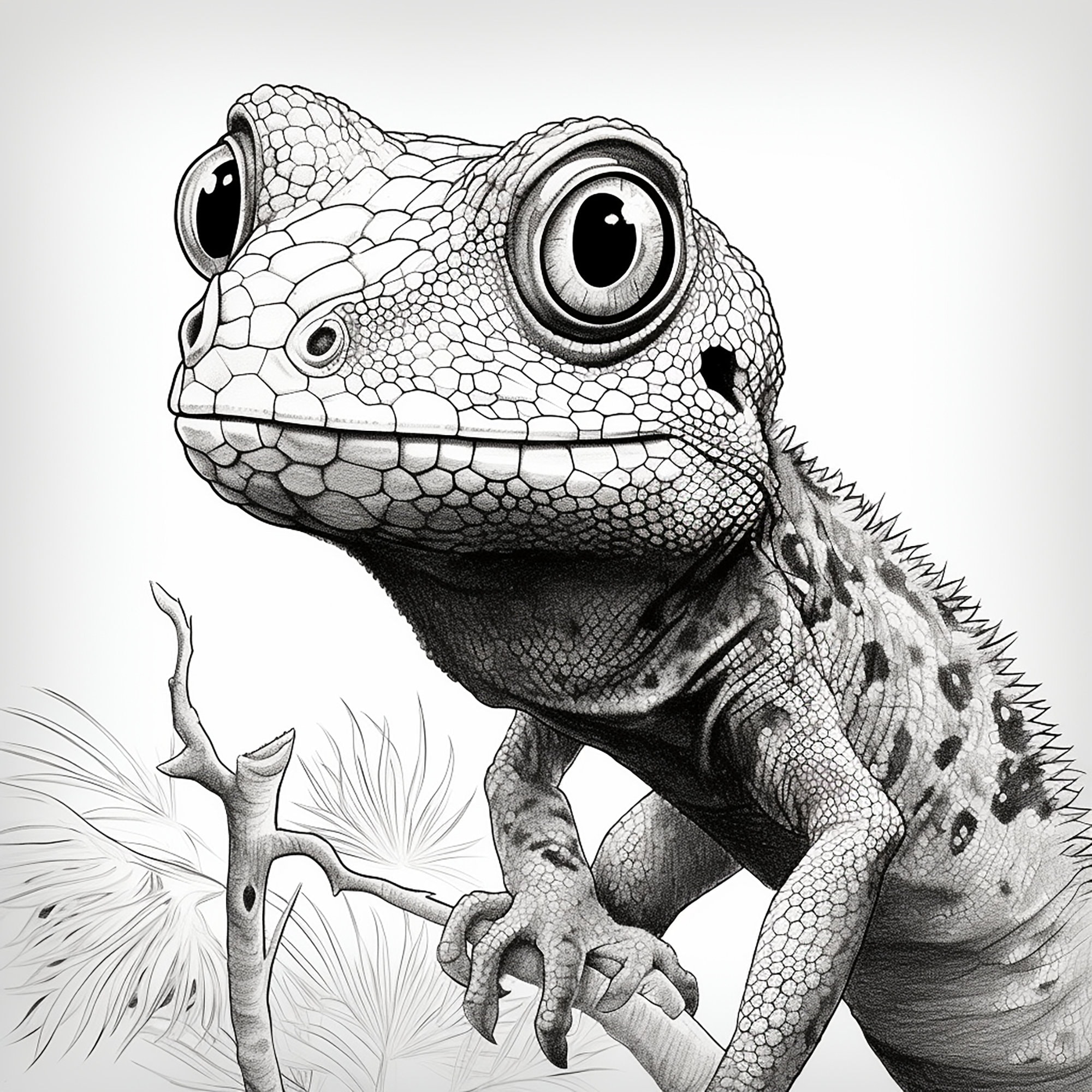 gecko-fine-line-clip-art-printable-lizard-design-for-coloring-page-stencil-decal-sticker-logo-woodburning-coloring-decor-cricut-etsy