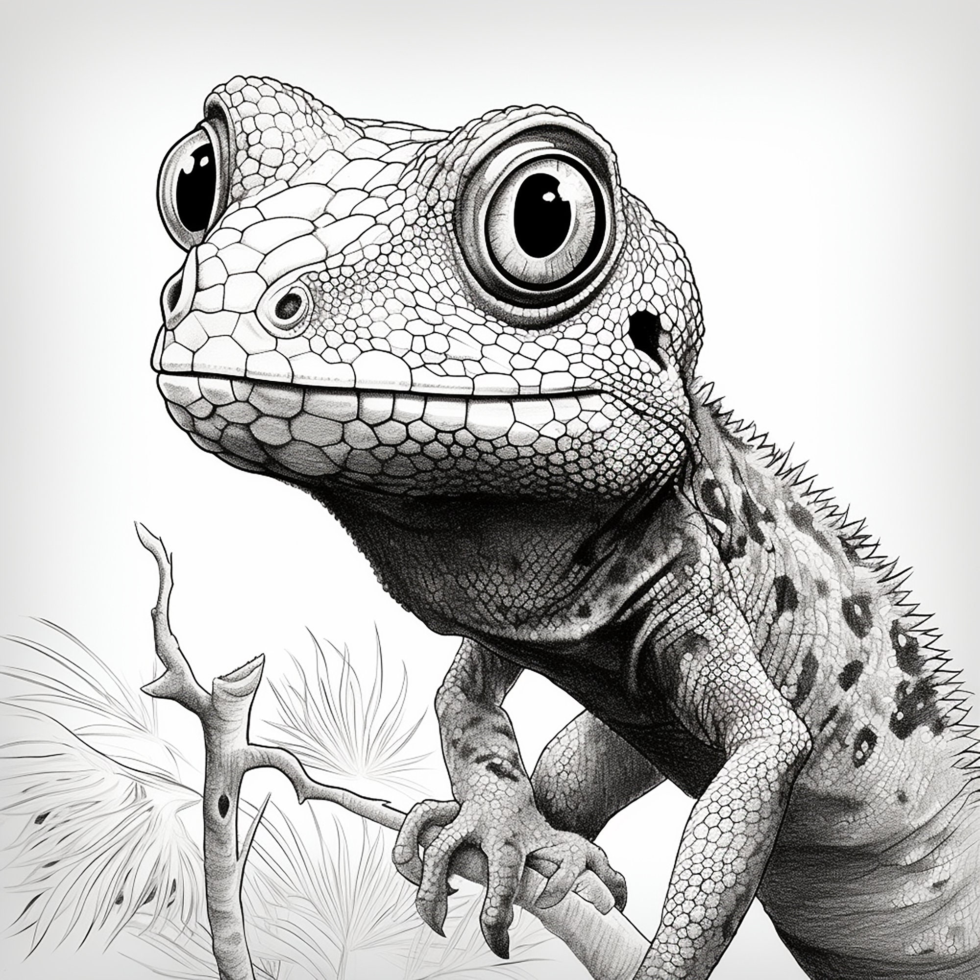 Gecko Fine Line Clip Art, Printable Lizard Design for Coloring Page, Stencil, Decal, Sticker, Logo, Woodburning, Coloring, Decor, Cricut - Etsy